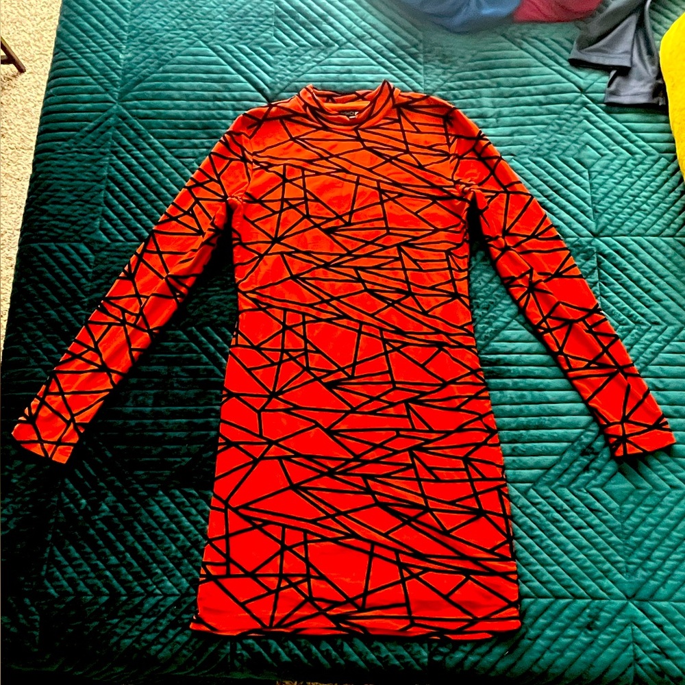 Orange long sleeve mini dress. New-ish.